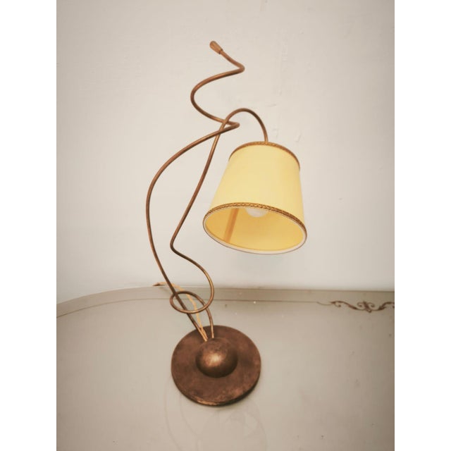Mid-Century Modern Vintage Lamp with Parchment Shade, 1980s For Sale - Image 3 of 11