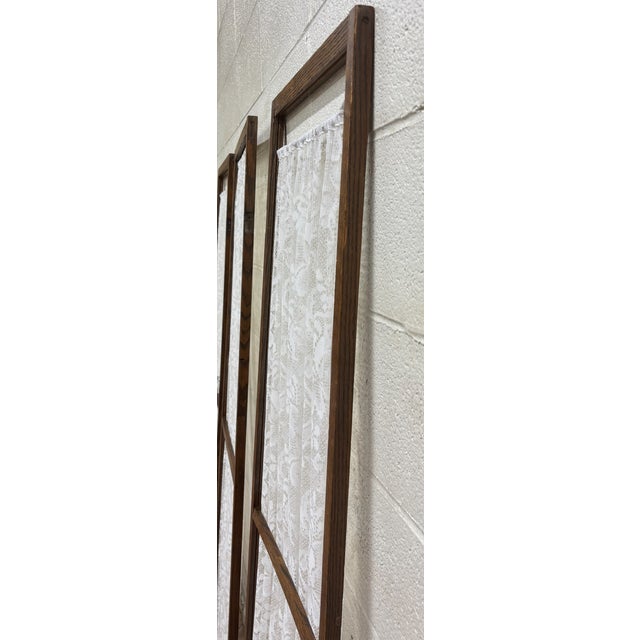 White Vintage Room Divider Panels With Lace For Sale - Image 8 of 9