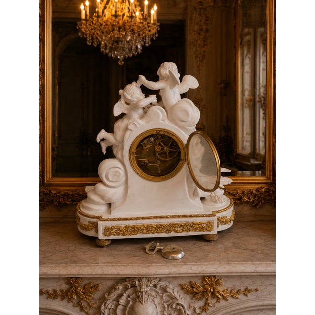 1840s French Sevres White Biscuit Clock Set - 3 Pc For Sale - Image 10 of 18