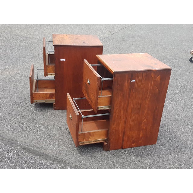 1970s Pair Antique Handmade Cherry Filing Chairish