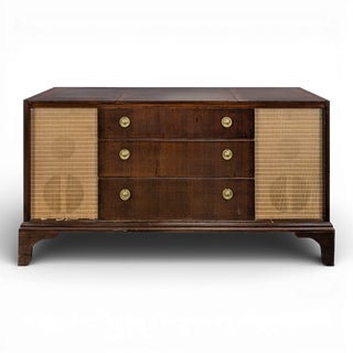 Mahogany Vinyl and Hi-Fi Cabinet For Sale