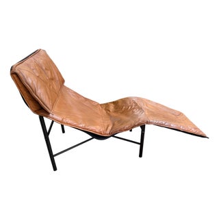 Tord Björklund, Brown Leather Chaise Lounge, 1970 For Sale