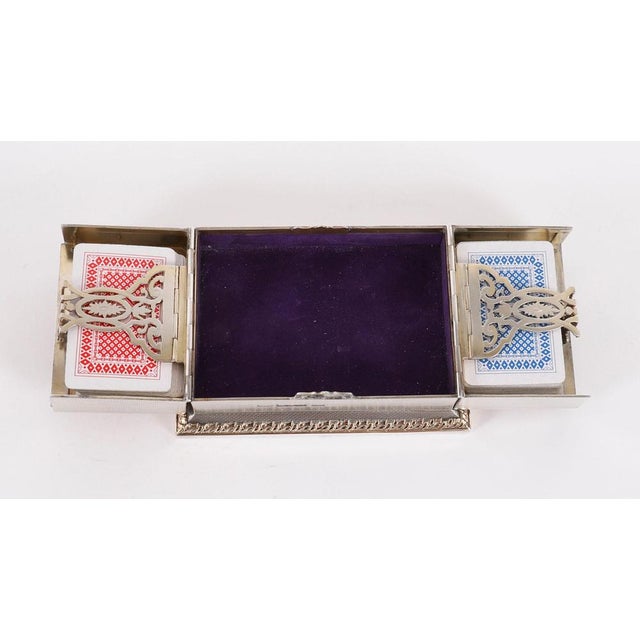 Antique Sterling Silver Playing Card Box Casket from Asprey, 1912 For Sale - Image 4 of 18