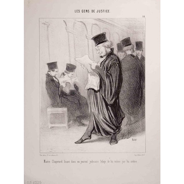 Lithograph realized by Daumier in 1845, belonging to the Series "Les Gens de Justice" Table no. 18 of the Series....