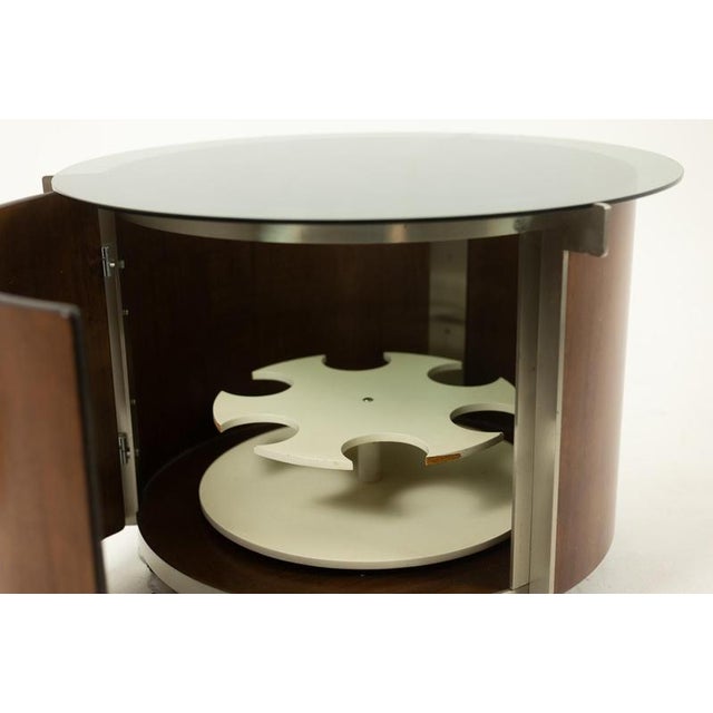 Round Coffee Table with Built-in Bar by Eugenio Gerli for Tecno, 1960 For Sale - Image 9 of 10