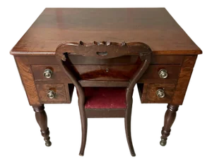 Child’s Period Mahogany Sheraton Desk and Chair - Set of 2