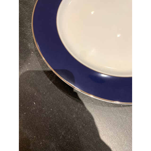 Ceramic Bernardaud Limoges "Opaline Navy" Banded Chargers-/ Plates Set of 6 For Sale - Image 7 of 9