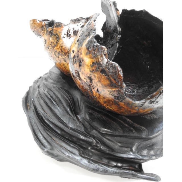 Contemporary Brad Sells Aloha Series No. 38 Mango Burl Bowl on Stand For Sale - Image 3 of 11