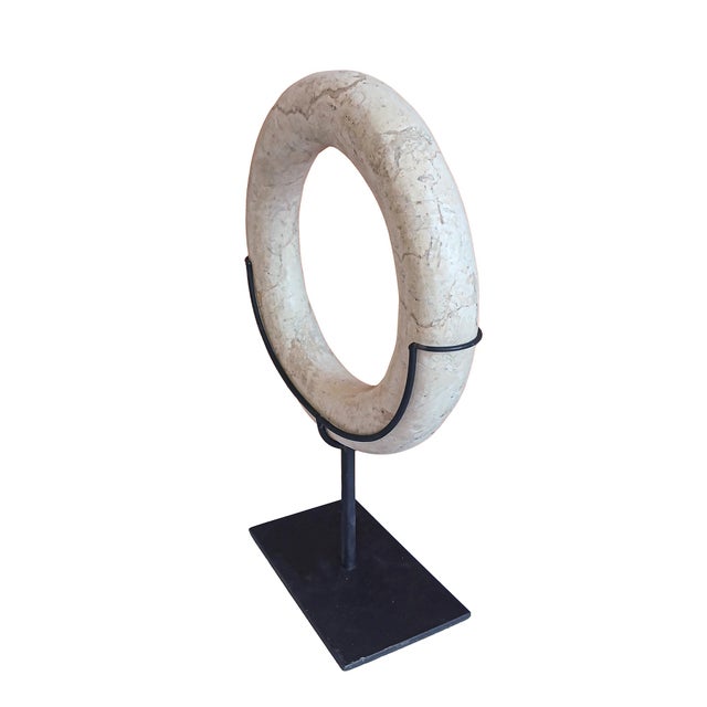 Marble Ring Sculpture on Stand For Sale - Image 4 of 14