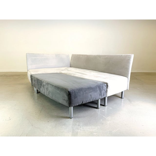 Gray Fabric Velvet Sofa Corner by Franz Fertig For Sale - Image 8 of 13