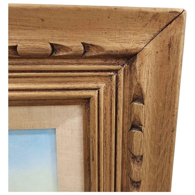Signed Vintage Coastal Marsh Landscape Painting in Carved Gilt Wood Frame, 24x28 For Sale In Chicago - Image 6 of 8