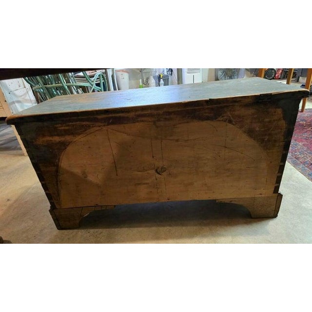 18th Century Original Blue Painted Blanket Chest From New England For Sale - Image 4 of 4