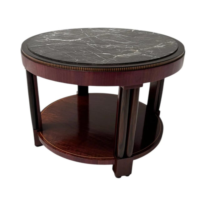 French Art Deco Coffee Table with Marble Top, 1930s For Sale - Image 4 of 11