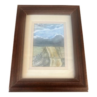 “Country Road” Framed Signed Original Watercolor by Nancy Smith For Sale