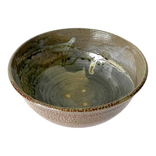 Large Ceramic Bowl with Salt Glaze by Toshiko Takaezu For Sale