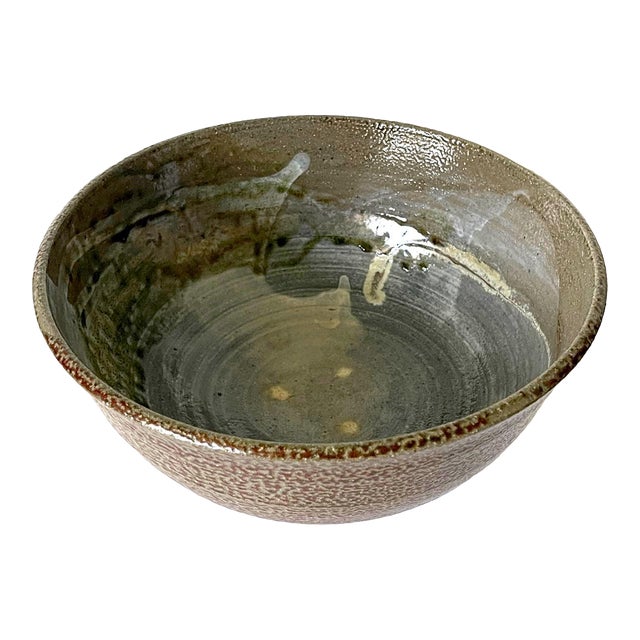 Large Ceramic Bowl with Salt Glaze by Toshiko Takaezu For Sale