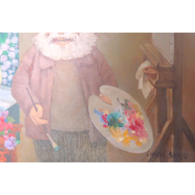 "The Happy Little Painter" by Charles Bragg (American, 1931 -2019) - Original Vintage Oil on Canvas - With Coa For Sale In Miami - Image 6 of 11