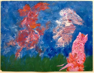 Robert Beauchamp, American Neo Expressionist "Wild Horses" Modernist Oil Painting