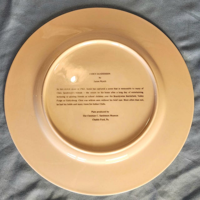 Metal 1980s "Portrait of Chris Sanderson" Plate, by James Jamie Wyeth, Chadds Ford For Sale - Image 7 of 7