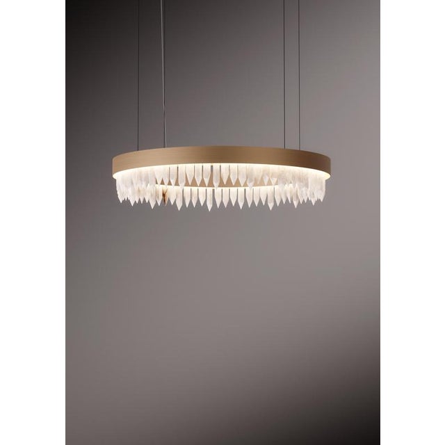 Contemporary Uranus 2 D120 Round Alabaster Pendant by Alabastro Italiano For Sale - Image 3 of 5