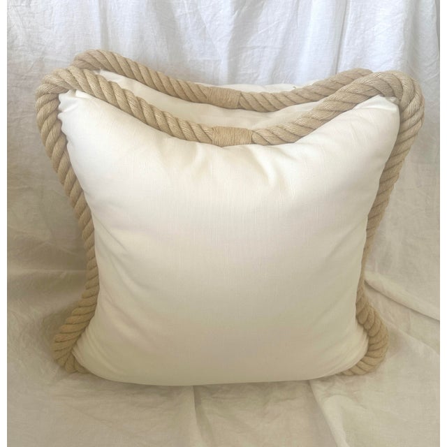 2010s Pair of Large Coastal Rope Down Filled Pillows For Sale - Image 5 of 9