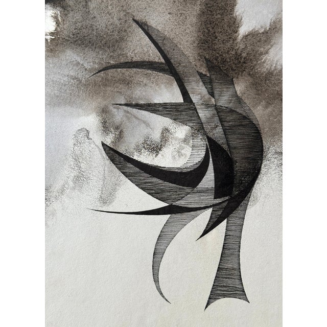 Eugène Eechaut, Surrealist Composition. 1971, Ink on Paper For Sale - Image 4 of 9