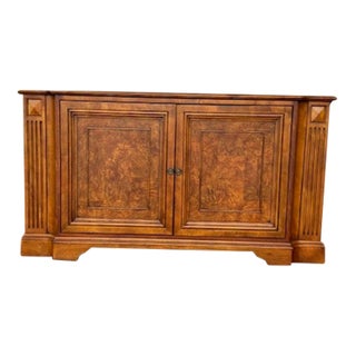 1980s Ethan Allen Entertainment Cabinet Burlwood For Sale