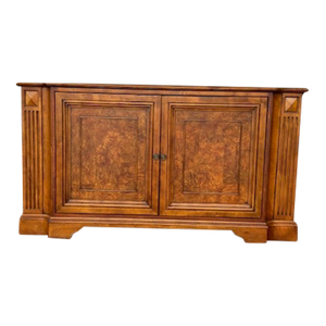 1980s Ethan Allen Entertainment Cabinet Burlwood