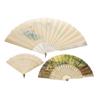 Fans, 19th Century, Set of 3 For Sale