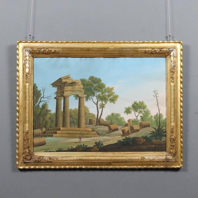 Italian Landscape, Gouache on Paper For Sale - Image 10 of 10