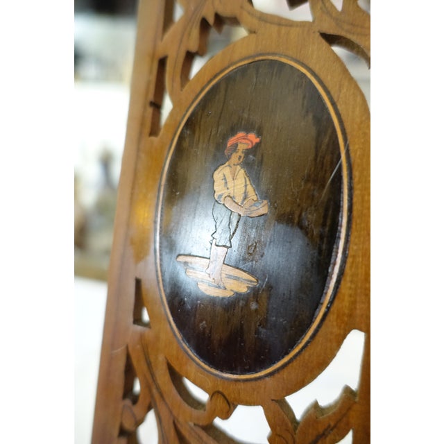Wood Folding Souvenir Mirror in Sorrento Marquetry, Naples, Italy For Sale - Image 7 of 8