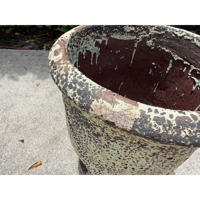 Rustic European Vintage Volcanic Glaze Terracotta Garden Planter For Sale - Image 3 of 10