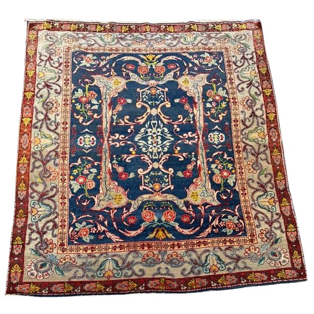 Textile Antique Turkish Rug | Hereke Design | 5'x6' For Sale - Image 7 of 7