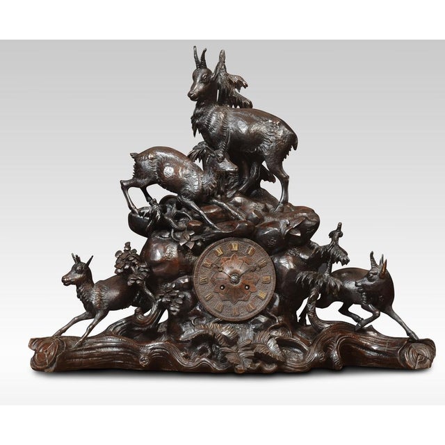 Black Forest Mantel Clock Set, Set of 3 For Sale - Image 4 of 17