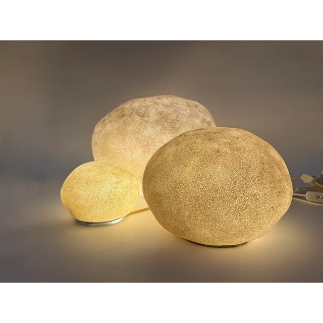 Illuminated Dorra Object Set in Fiberglass and Stone Granulate by André Cazenave, 1960s, Set of 3 For Sale - Image 18 of 18