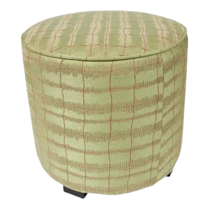 Modern Lime Green Round Moroccan Upholstered Stool