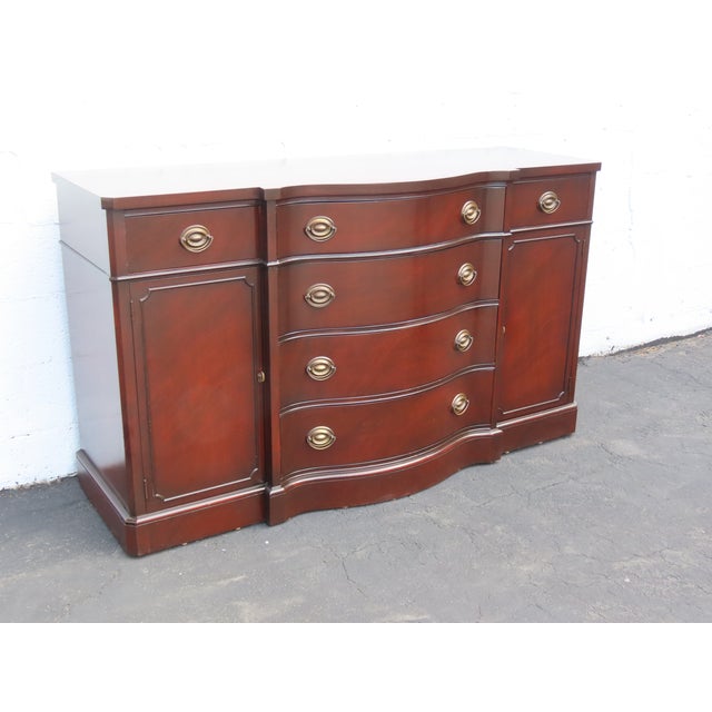 Drexel 1940s Mahogany Long Credenza Sideboard Media Console 6626 For Sale - Image 13 of 18