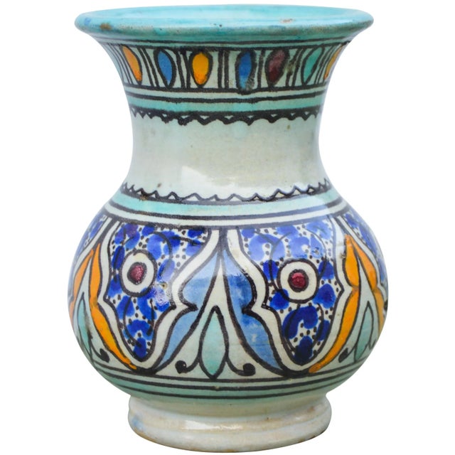 Moroccan Antique Andalusian Ceramic Vase For Sale - Image 3 of 10