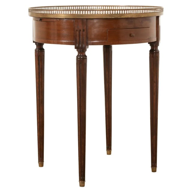Brown French 19th Century Mahogany and Marble Bouillotte Table For Sale - Image 8 of 8