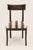Charming little chair in dark-stained beechwood. Satin varnish. Recently reupholstered in new off-white and brown striped...