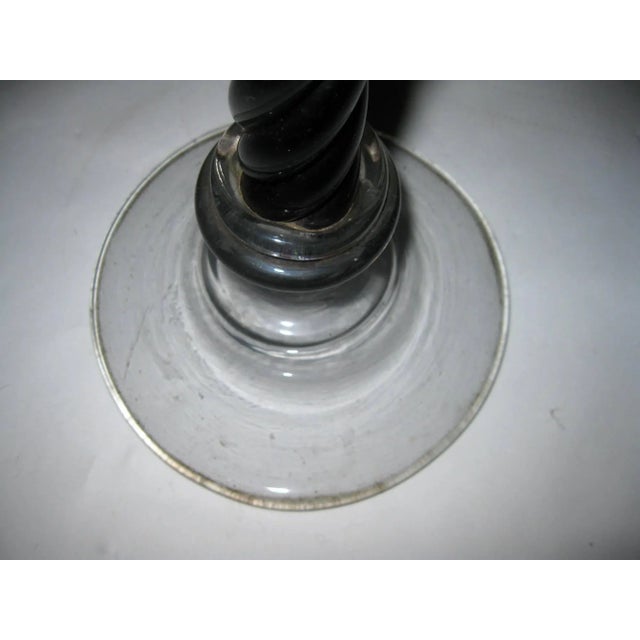 Metal 19th century American Twisted Cranberry Glass Column Lamp For Sale - Image 7 of 11