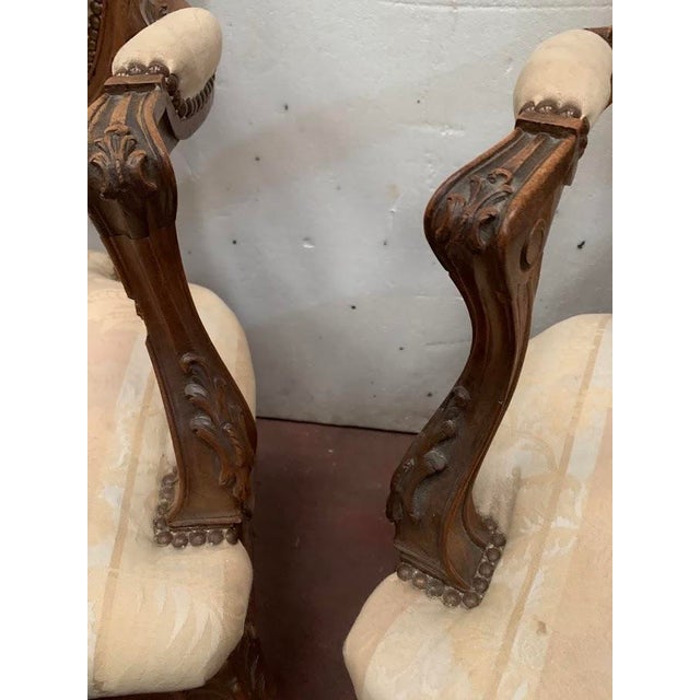 20th-Century Rocaille Walnut Armchairs, Set of 2 For Sale - Image 3 of 11