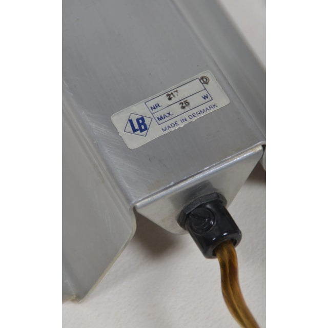 Silver Danish Wall Lamps No. 217 by Claus Bolby for Lyskaer Belysning, 1960s, Set of 2 For Sale - Image 8 of 9