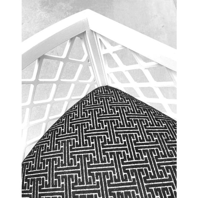 Pair of 1940s Grosfeld House Vintage White Lacquered Lattice Work Lounge Chairs For Sale In Los Angeles - Image 6 of 6