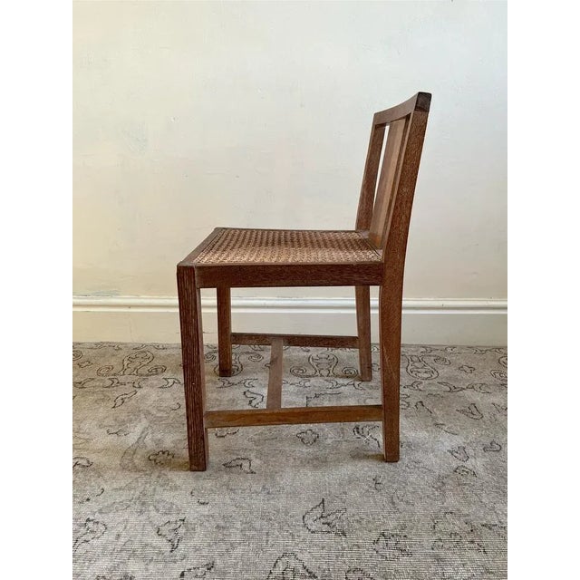 Wood Vintage Limed Oak Side Chair with Cane Seat, 1920s For Sale - Image 7 of 10