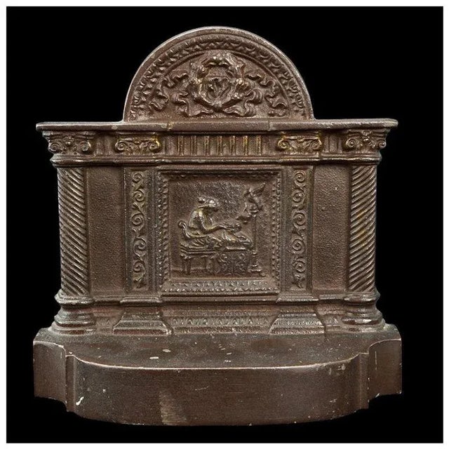American Pair of Heavy Cast Iron Bookends Greek Spinning Bradley and Hubbard Circa 1930 For Sale - Image 3 of 9