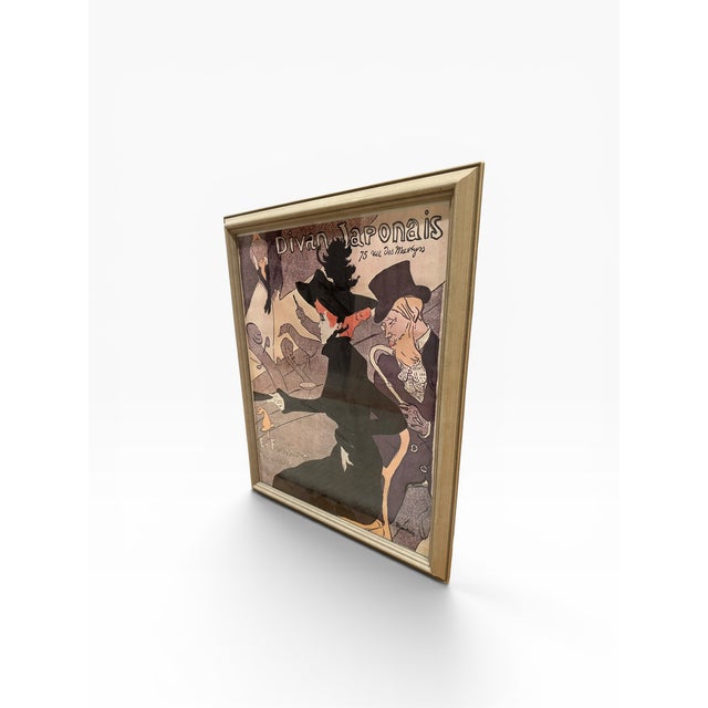 Late 20th Century Framed Henri De Toulouse-Lautrec “Divan Japonais” Poster Reproduction For Sale - Image 4 of 11