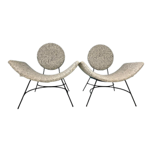 Pair of Elroy Upholstered & Iron Chair by Mitchell Gold + Bob Williams