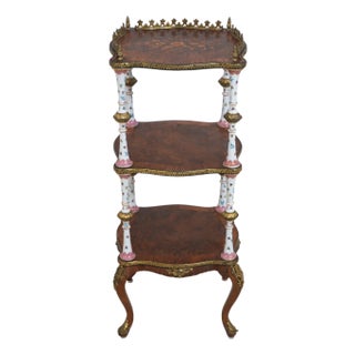Vintage French Style 3 Tier Etagere What Not Lamp Table For Sale
