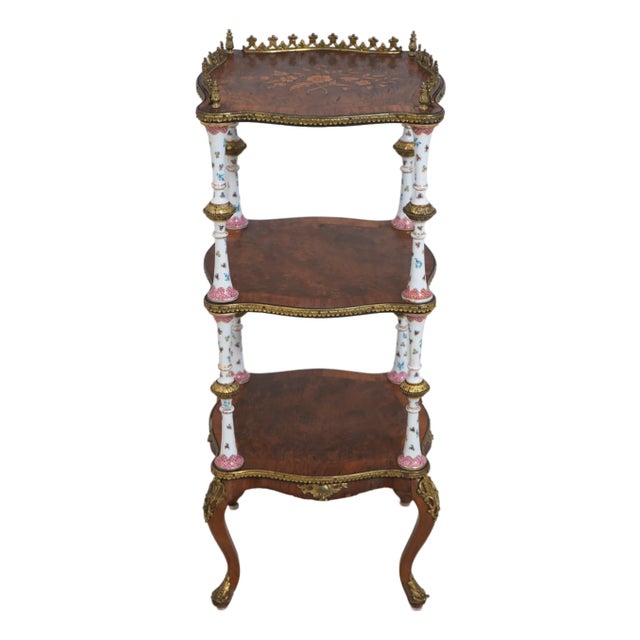 Vintage French Style 3 Tier Etagere What Not Lamp Table For Sale